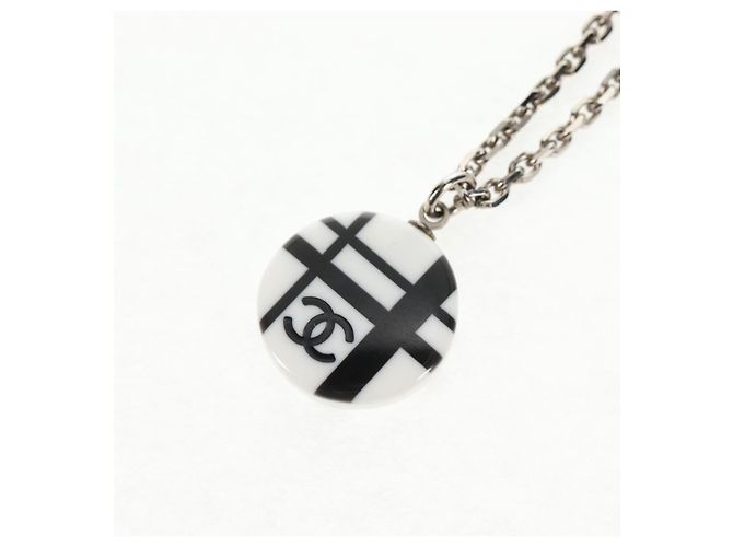 Collana CHANEL metallo Argento CC Auth 130689M - vista 9
