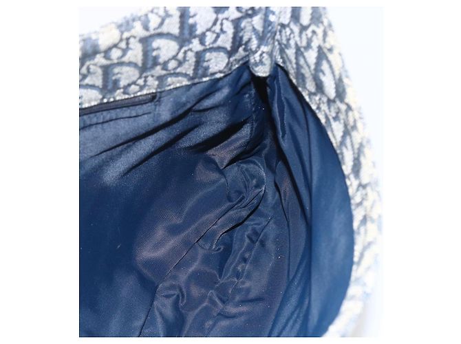 Borsa a Spalla in Tela Trotter Christian Dior Blu Navy Argento Auth ki6178 - vista 21