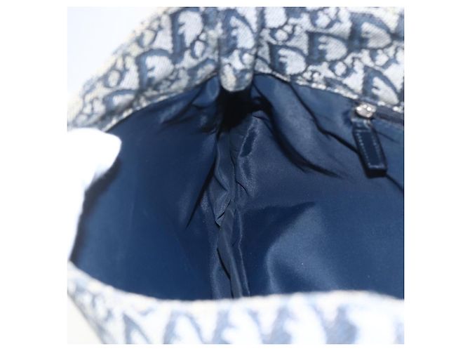 Borsa a Spalla in Tela Trotter Christian Dior Blu Navy Argento Auth ki6178 - vista 22