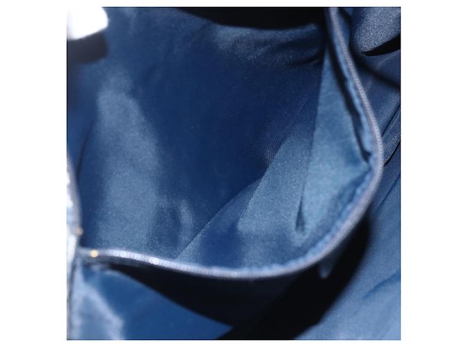 Borsa a Spalla in Tela Trotter Christian Dior Blu Navy Argento Auth ki6178 - vista 23
