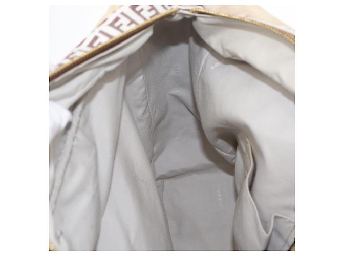 FENDI Zucchino Canvas Tote Bag Weiß Braun Auth 146551V - Ansicht 21