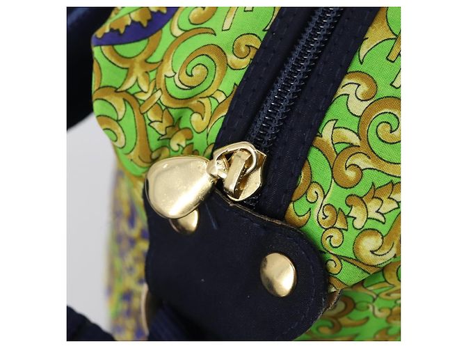 Borsa a Spalla VERSACE Cotone Verde Oro Auth yk19828 D'oro - vista 10