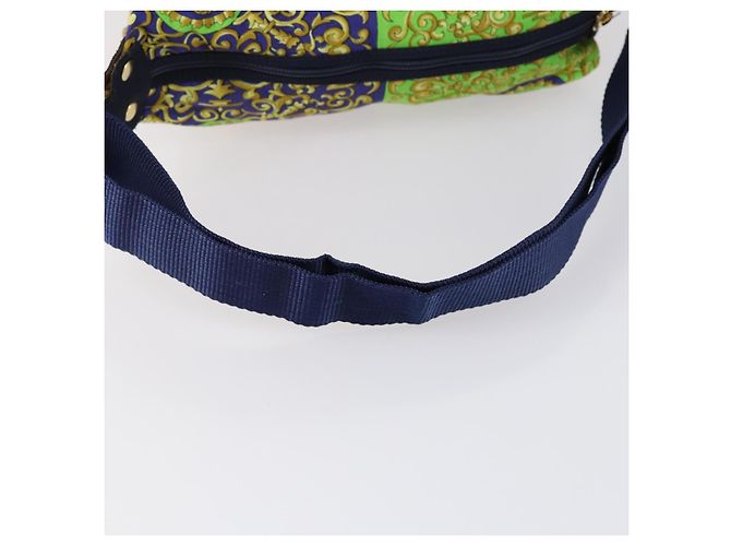 Borsa a Spalla VERSACE Cotone Verde Oro Auth yk19828 D'oro - vista 7