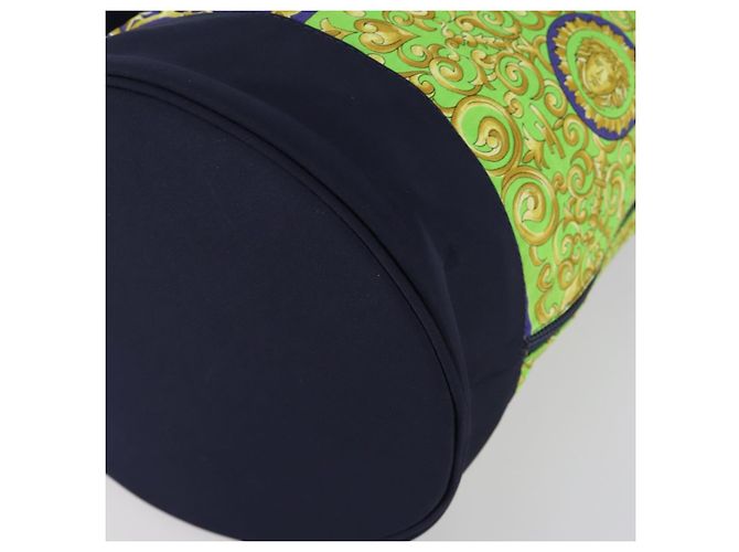 Borsa a Spalla VERSACE Cotone Verde Oro Auth yk19828 D'oro - vista 9