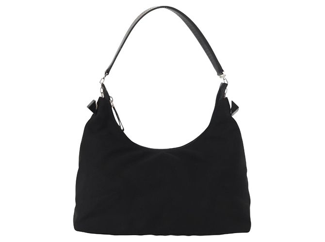 Borsa a Spalla Vala in Nylon Nero e Argento di Salvatore Ferragamo Auth ka686 - vista 13