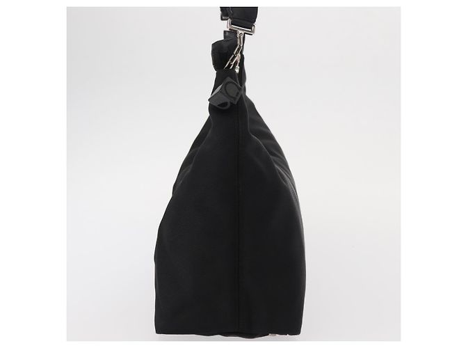 Borsa a Spalla Vala in Nylon Nero e Argento di Salvatore Ferragamo Auth ka686 - vista 3
