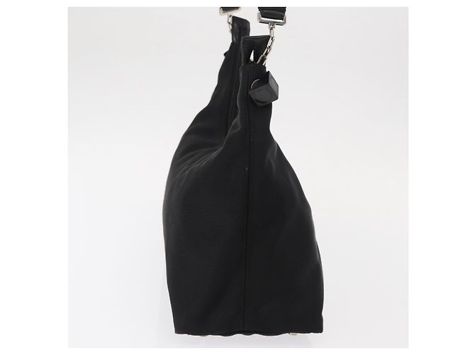Borsa a Spalla Vala in Nylon Nero e Argento di Salvatore Ferragamo Auth ka686 - vista 4