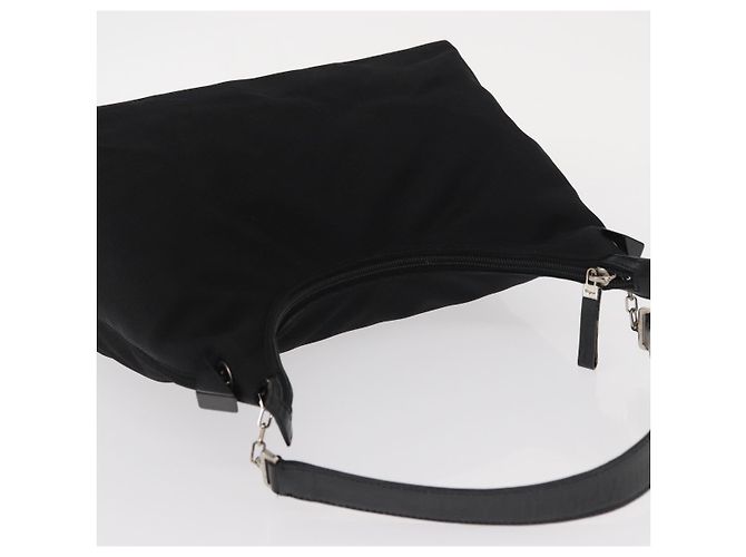 Borsa a Spalla Vala in Nylon Nero e Argento di Salvatore Ferragamo Auth ka686 - vista 6