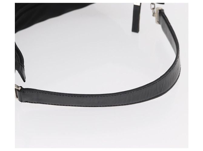 Borsa a Spalla Vala in Nylon Nero e Argento di Salvatore Ferragamo Auth ka686 - vista 7
