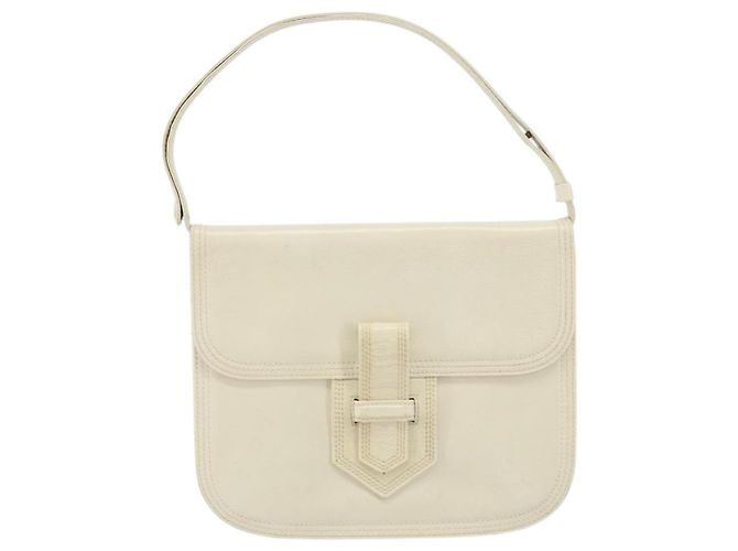 Borsa a Spalla in Pelle Bianca SAINT LAURENT Auth ka743 Bianco - vista 13