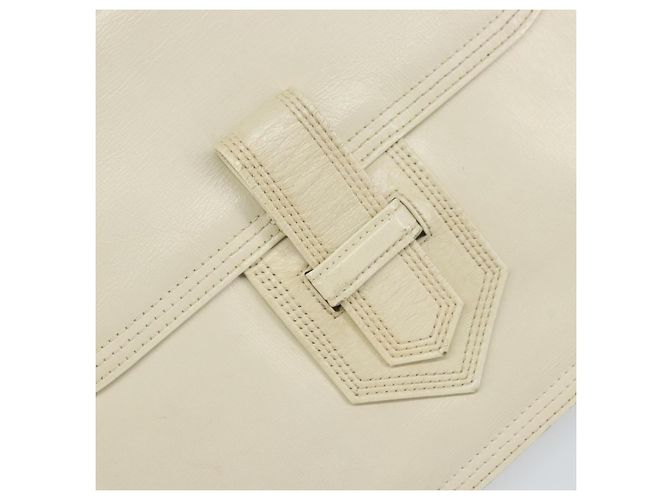 Borsa a Spalla in Pelle Bianca SAINT LAURENT Auth ka743 Bianco - vista 17