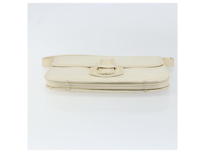 Borsa a Spalla in Pelle Bianca SAINT LAURENT Auth ka743 Bianco - vista 5