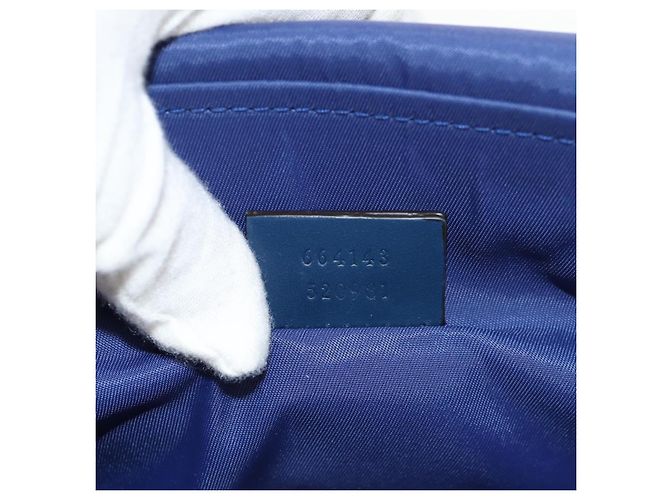 Borsa a Spalla GUCCI in Tela Blu Argento 664143 Auth BA8728SAV - vista 11