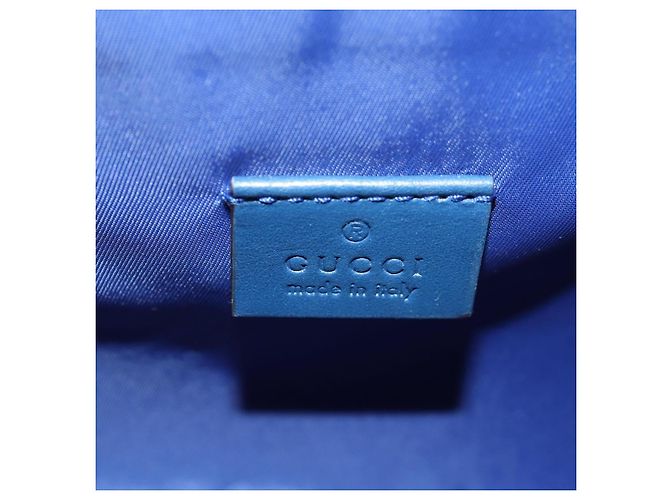 Borsa a Spalla GUCCI in Tela Blu Argento 664143 Auth BA8728SAV - vista 21