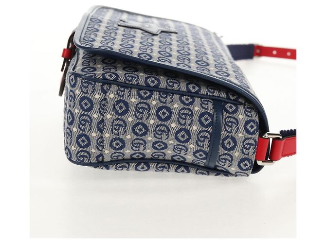 Borsa a Spalla GUCCI in Tela Blu Argento 664143 Auth BA8728SAV - vista 4