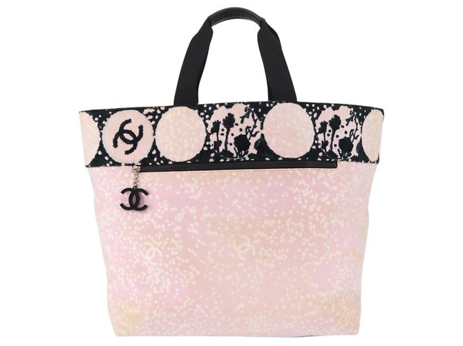 CHANEL Hochsommer Tote Tasche Canvas Leder Rosa Silber CC Auth BA8259 Pink - Ansicht 13