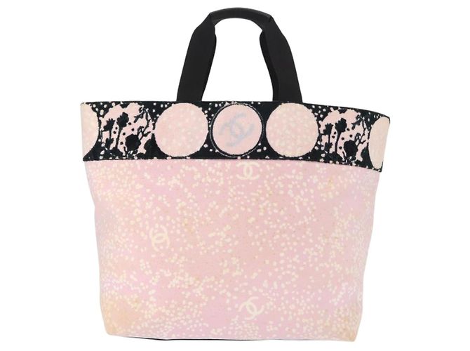 CHANEL Hochsommer Tote Tasche Canvas Leder Rosa Silber CC Auth BA8259 Pink - Ansicht 2