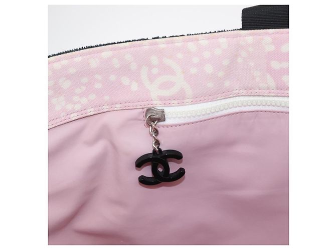 CHANEL Hochsommer Tote Tasche Canvas Leder Rosa Silber CC Auth BA8259 Pink - Ansicht 21