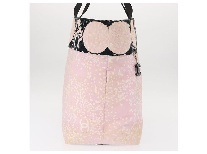 CHANEL Hochsommer Tote Tasche Canvas Leder Rosa Silber CC Auth BA8259 Pink - Ansicht 5
