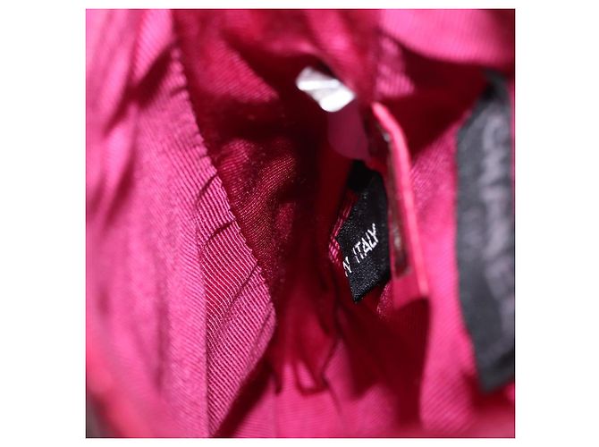 CHANEL Bolsa de Ombro Choco Bar em Couro Rosa Prata com Corrente e CC Auth BA8714 - vista 21
