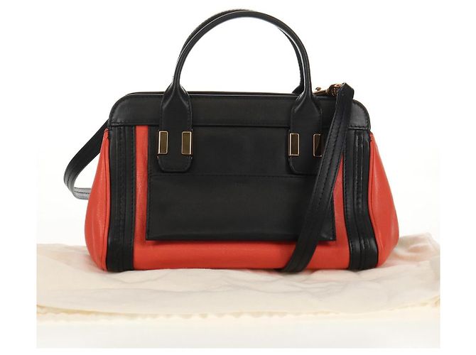 Chloé Borsa a mano in pelle Chloe Alice 2 in 1 Nero Oro Auth BA8652V D'oro - vista 12