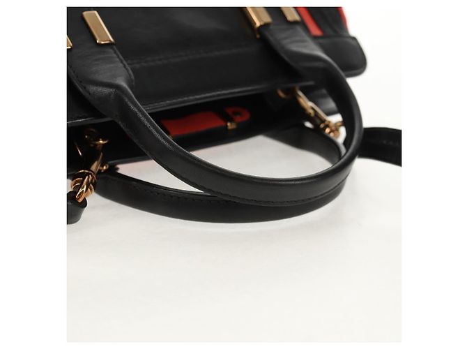 Chloé Borsa a mano in pelle Chloe Alice 2 in 1 Nero Oro Auth BA8652V D'oro - vista 7