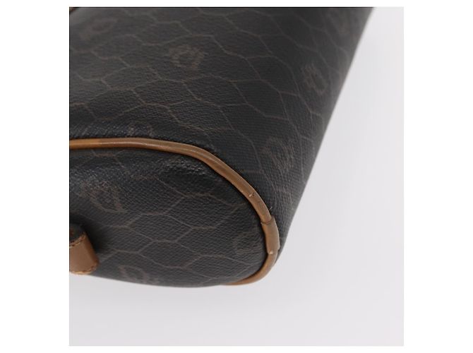 Borsa a spalla in tela a nido d'ape PVC Christian Dior nera marrone oro Auth ka647 - vista 14