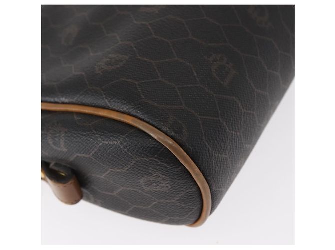 Borsa a spalla in tela a nido d'ape PVC Christian Dior nera marrone oro Auth ka647 - vista 16