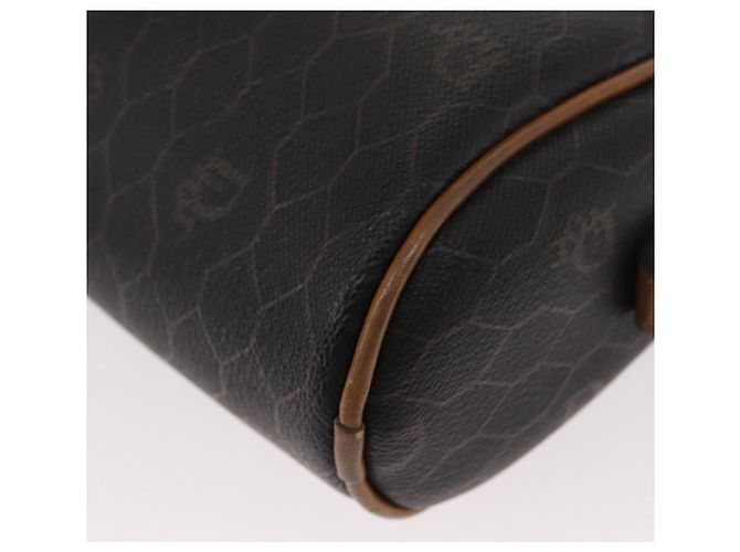 Borsa a spalla in tela a nido d'ape PVC Christian Dior nera marrone oro Auth ka647 - vista 17