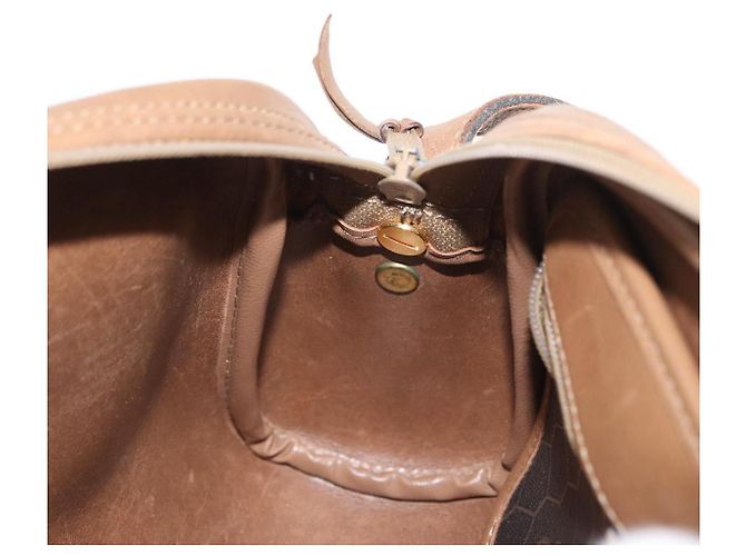 Borsa a spalla in tela a nido d'ape PVC Christian Dior nera marrone oro Auth ka647 - vista 19