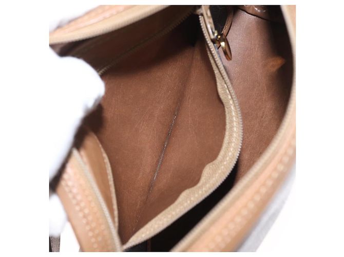 Borsa a spalla in tela a nido d'ape PVC Christian Dior nera marrone oro Auth ka647 - vista 22