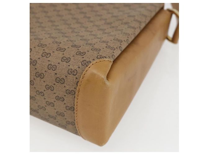 Gucci Borsa a Spalla Micro GG Supreme PVC Beige Oro 001 20 1368 Auth 156987 D'oro - vista 15