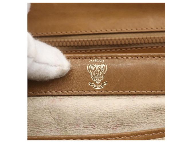 Gucci Borsa a Spalla Micro GG Supreme PVC Beige Oro 001 20 1368 Auth 156987 D'oro - vista 17