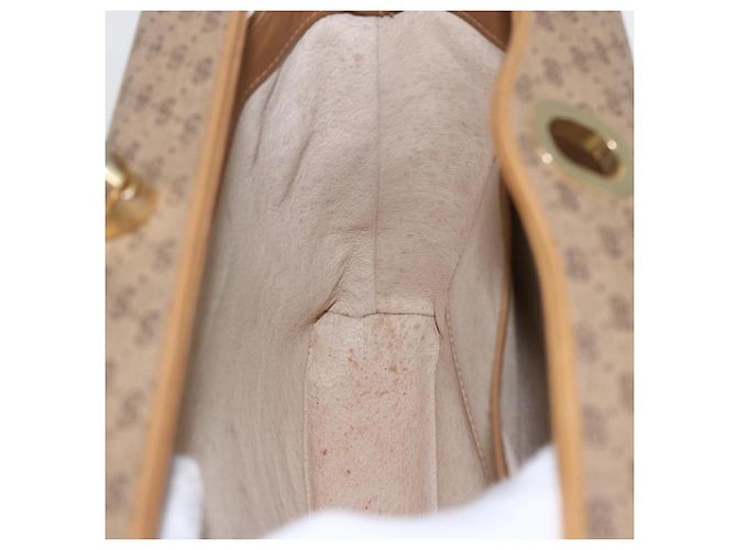 Gucci Borsa a Spalla Micro GG Supreme PVC Beige Oro 001 20 1368 Auth 156987 D'oro - vista 19