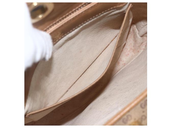 Gucci Borsa a Spalla Micro GG Supreme PVC Beige Oro 001 20 1368 Auth 156987 D'oro - vista 20