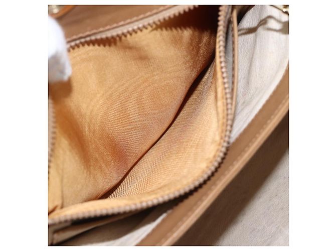Gucci Borsa a Spalla Micro GG Supreme PVC Beige Oro 001 20 1368 Auth 156987 D'oro - vista 23
