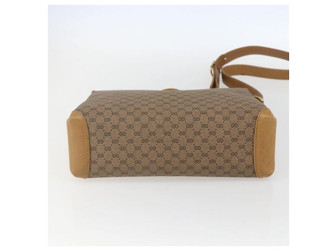 Gucci Borsa a Spalla Micro GG Supreme PVC Beige Oro 001 20 1368 Auth 156987 D'oro - vista 5
