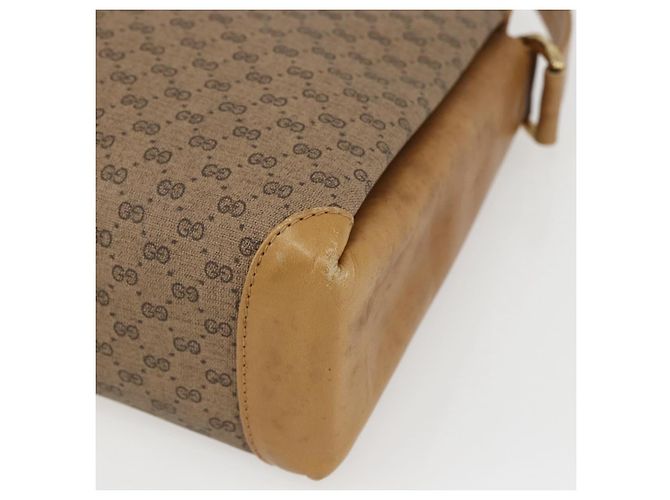 Gucci Borsa a Spalla Micro GG Supreme PVC Beige Oro 001 20 1368 Auth 156987 D'oro - vista 9