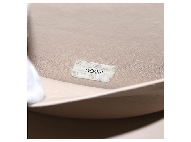 CHANEL Handtasche aus beschichtetem Canvas Beige Silber CC Auth bs31502 - Ansicht 12