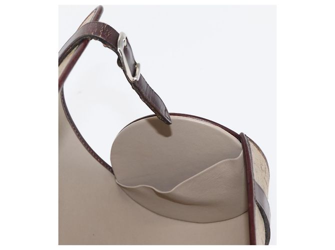 CHANEL Handtasche aus beschichtetem Canvas Beige Silber CC Auth bs31502 - Ansicht 18
