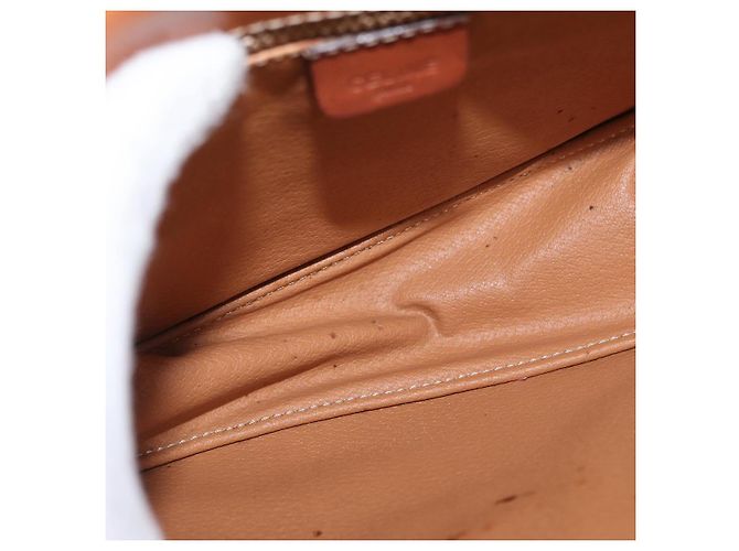 Céline Borsa a mano in tela Macadam CELINE in pelle PVC marrone oro Auth 157765 D'oro - vista 10