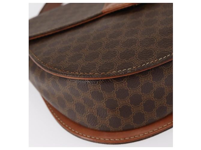 Céline Borsa a mano in tela Macadam CELINE in pelle PVC marrone oro Auth 157765 D'oro - vista 14