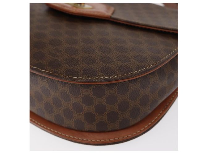 Céline Borsa a mano in tela Macadam CELINE in pelle PVC marrone oro Auth 157765 D'oro - vista 15