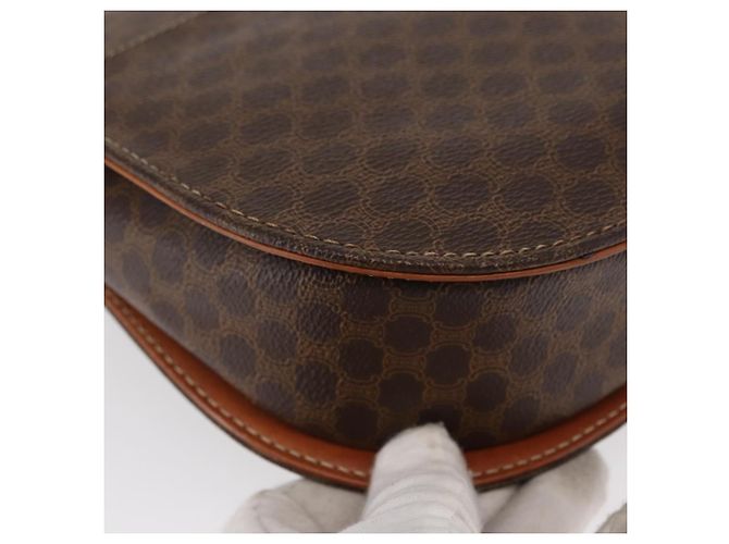 Céline Borsa a mano in tela Macadam CELINE in pelle PVC marrone oro Auth 157765 D'oro - vista 16