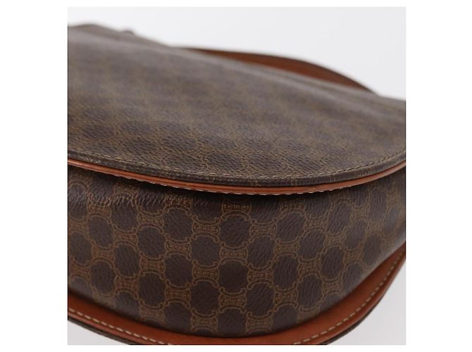 Céline Borsa a mano in tela Macadam CELINE in pelle PVC marrone oro Auth 157765 D'oro - vista 17