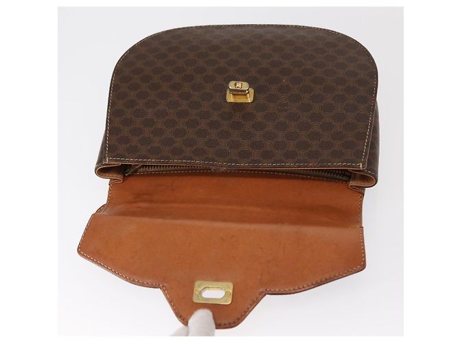 Céline Borsa a mano in tela Macadam CELINE in pelle PVC marrone oro Auth 157765 D'oro - vista 19