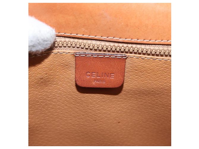 Céline Borsa a mano in tela Macadam CELINE in pelle PVC marrone oro Auth 157765 D'oro - vista 20