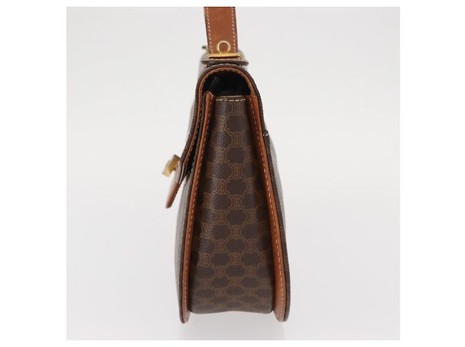 Céline Borsa a mano in tela Macadam CELINE in pelle PVC marrone oro Auth 157765 D'oro - vista 3