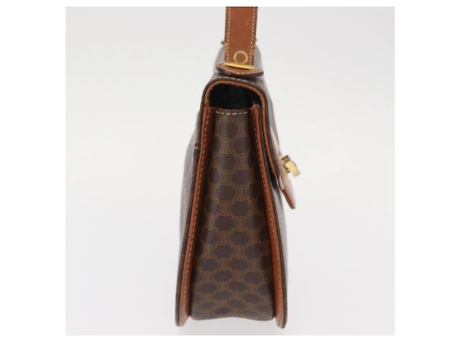 Céline Borsa a mano in tela Macadam CELINE in pelle PVC marrone oro Auth 157765 D'oro - vista 4