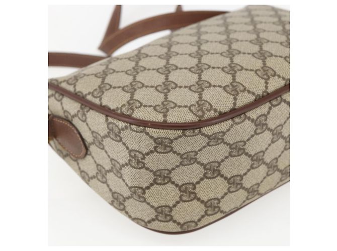 Borsa Sherry Line GG Supreme Web di GUCCI in PVC beige e oro 001 58 6177 Auth 157107 D'oro - vista 16